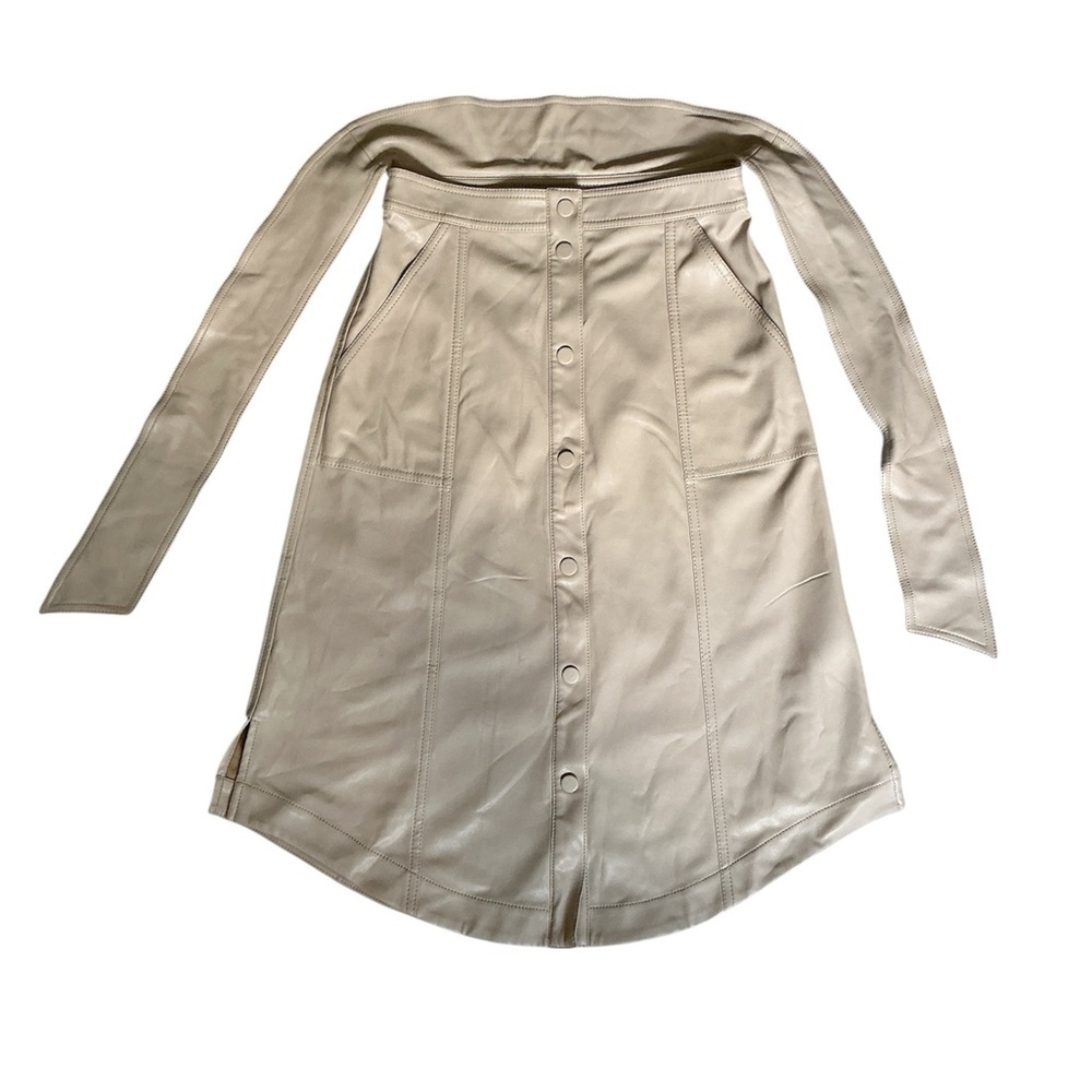 Jonathan Simkhai Beige Button-Down A-Line Skirt S… - image 4